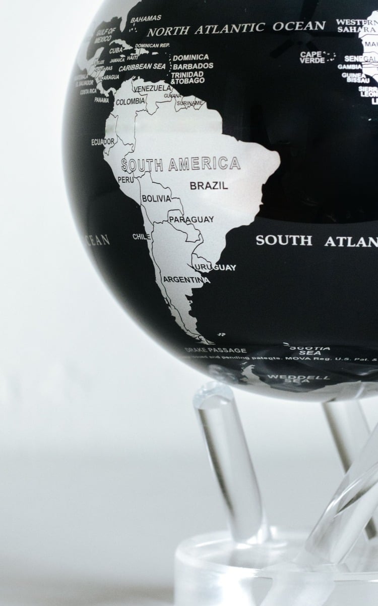 Black and Silver Globe Close-Up